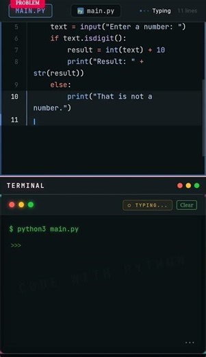Python crashed because user typed "abc" 💀 #python #shorts