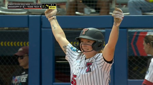 TEXAS TECH WINS BY RUN RULE 😤The Red Raiders take down Mississippi State 8-0 in the opening round of the WCWS‼️