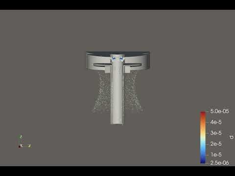 Particles trajectory with an air analyzer simulation (OpenFOAM)