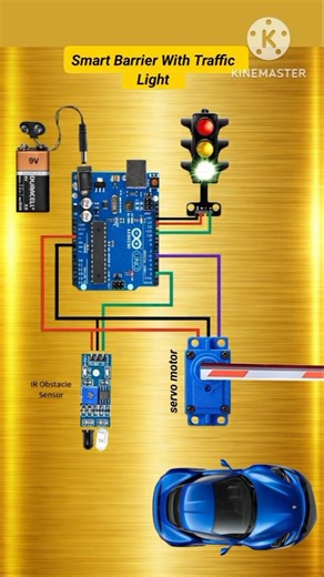 How to Make an Automatic Smart Barrier with Traffic Light 🚦 | Arduino Project #shorts