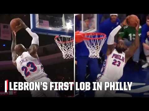 TYRESE MAXEY LOB TO LEBRON JAMES FOR THE FIRST TIME IN PHILLY 🔥| NBA on ESPN
