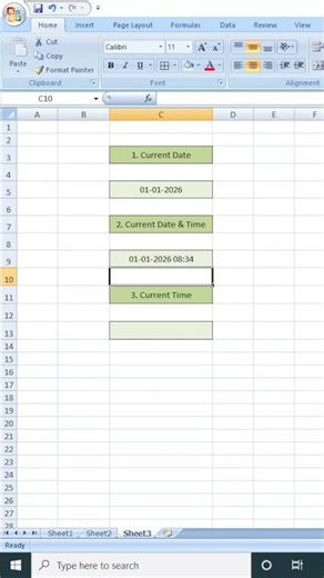 Current Date & Time in Excel ⏰ | TODAY & NOW Formula #excel #exceltricks