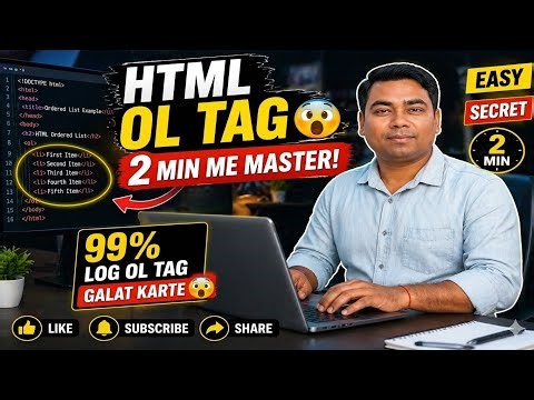 HTML OL Tag Explained 😱 | Beginner to Pro in Hindi #html #css #coding #programming