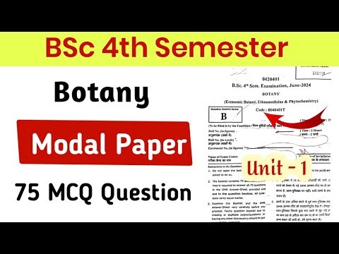 TOP 75 Important botany | BSc 4th semester botany objective question |botany solved modal paper 2026