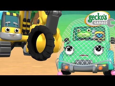 Runaway Tire! 😱 Construction Site Rescue! | Gecko's Garage 🚚 | Cartoons For Kids