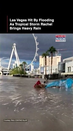 Las Vegas Flooding Caught On Video After Tropical Storm Rachel Brings Heavy Rain #shorts