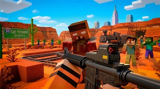 Apocalipsis zombi dentro de un tren en Minecraft
