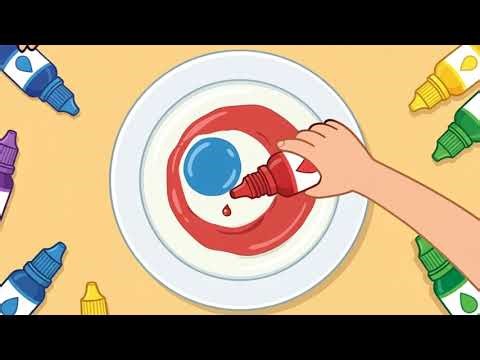 Rainbow Milk Experiment! | Easy Science for Kids | Moon Square Studios EP01