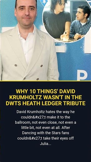 Why 10 Things David Krumholtz Wasn T In The Dwts Heath Ledger Tribute
