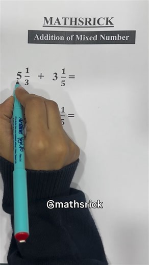 Addition of Mixed Fractions 📚✅ #mathproblems #fractions #trending #educationalvideos | Mathsrick