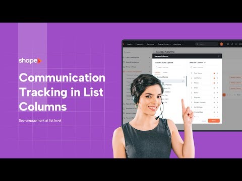 How to Customize List Columns for Communication Tracking in Shape - CRM Training