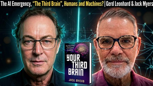 AI, Humanity, 'Your Third Brain' Book: Video-Podcast with Futurists Gerd Leonhard & Jack Myers