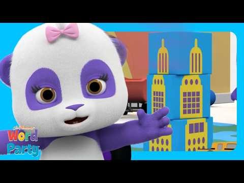 🏗️ Building Big Block Towers! | Word Party | Cartoons for Kids
