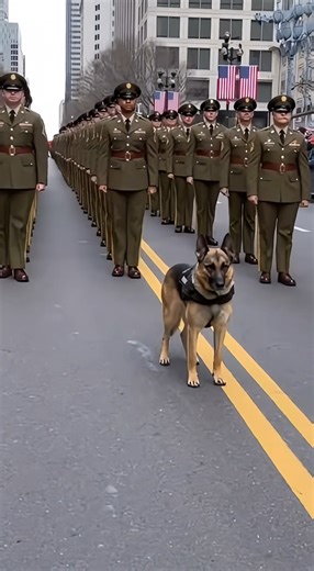 The boots stopped. The street went silent. And then something happened that no command could order. At the front of the parade, this K9 sat down, lifted his right paw, and held it high — not as a trick, not as a show… but as a salute. A salute for the uniform. A salute for the people. A salute for the country he serves without words. In that moment, ranks didn’t matter. Only loyalty did. The crowd stood still, then clapped — not for a performance, but for a heart that knows duty, respect, and ho