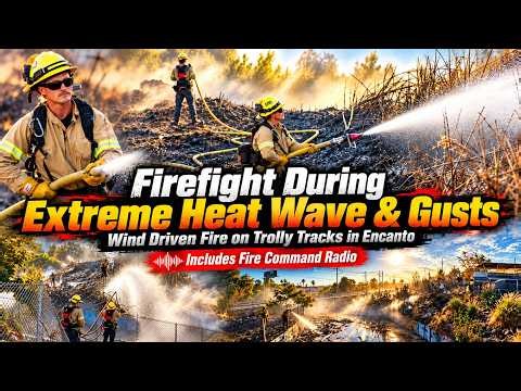 Wind Driven Wildfire Burns Cars, Trolley Tracks in Extreme Heat | Encanto | 20261004 (4K)