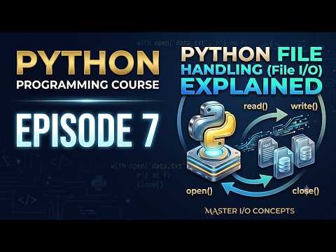 Python Programming Course | Episode 7 | Python File Handling (File I/O) Explained