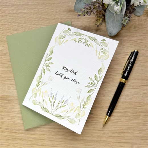 Christian Encouragement Card | May God Hold You Close Card | Sympathy Card | Thinking of You Card | Faith Based Greeting Card - Etsy