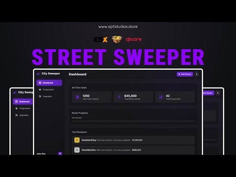[PAID] [QBCORE, ESX, QBOX] Fivem Street Sweeper Script Showcase