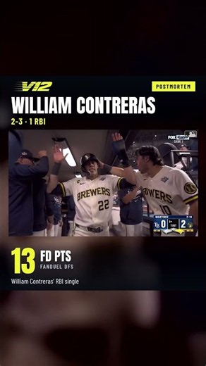 William Contreras: 13 FanDuel DFS pts 🔥 MLB Highlight | V12 Optimizer