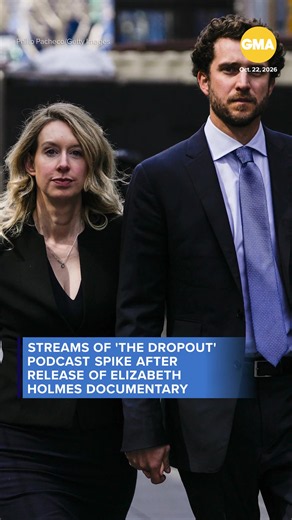 Streams of ‘The Dropout’ podcast — which centers on Theranos founder and convicted felon Elizabeth Holmes — are spiking after the release of “You Can See Everything,” a documentary which focuses on her final days before beginning her prison sentence in May 2023. #news #abcnews