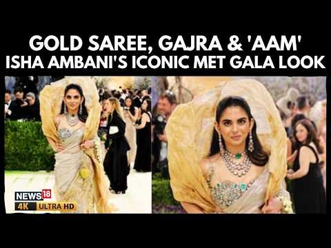Isha Ambani STUNS at Met Gala | Gold Saree, Gajra & ‘Aam’ Look Goes Viral | Desi Glam Wins