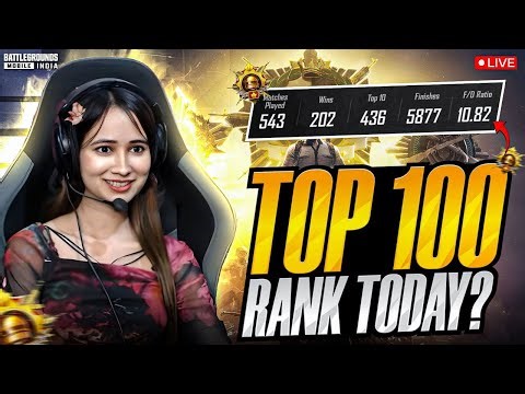 CONQUEROR TOP 100 LIVE😍PLAYING BGMI 4.3 UPDATE LIVE🥳 |#bgmilive #girlgamer #pubgmobile