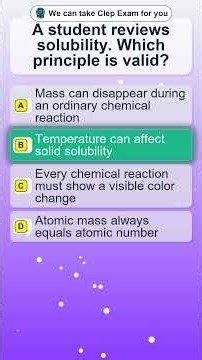 CLEP Chemistry Solubility