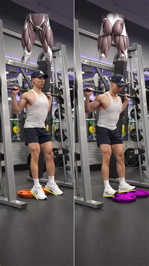Smith Machine Squat variation🦵Try this for bigger legs (Full Program 🔗 in bio.) My program shows you step-by-step. #smithmachine #legworkout #mensfitness #gymtips #fitnesstips