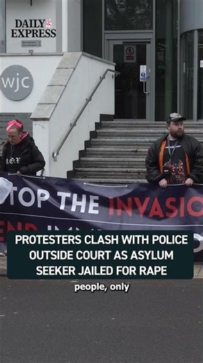 Protesters gathered outside Warwick Crown Court as Afghan asylum seeker Ahmad Mulakhil was jailed 😳