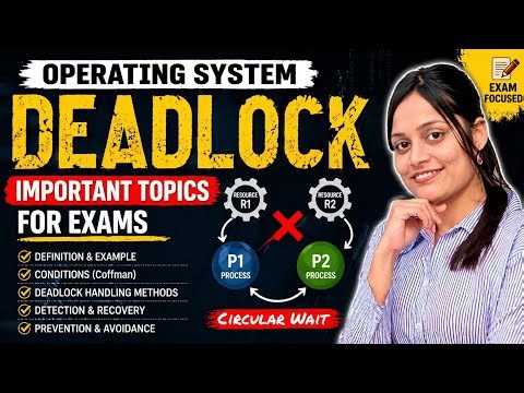 Operating System Deadlock 🔥 Important Topics for Exams | Full Explanation | By Shubhangi Ma'am