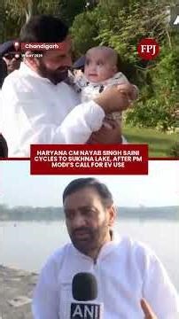 Haryana CM Nayab Singh Saini Cycles To Sukhna Lake, Backs PM Modi’s Call For EV Use