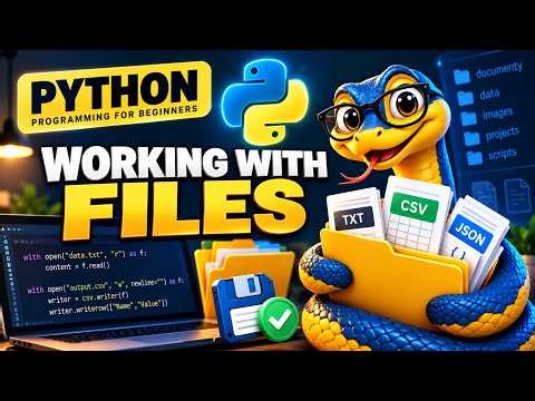 Lesson 13: Working with Files (open, with, CSV) | Python for Beginners