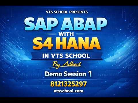 SAP ABAP with S4 HANA | Demo Session 1 | VTS SCHOOL | Adheet