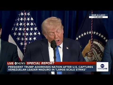 Trump says Venezuelan President Maduro and his wife were "captured" and face "American justice"
