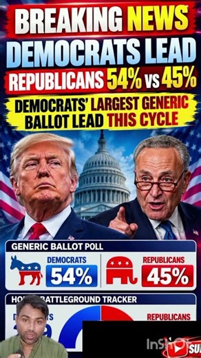 Democrats Take 54%–45% Lead in New Generic Ballot Poll