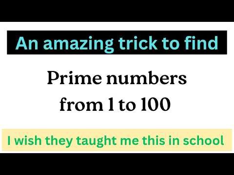 how to find prime numbers | an amazing math trick | learn fast calculation