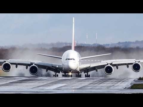 60 MINUTES PURE AVIATION - AIRBUS A380 Landing, Boeing 747 ... (4K)