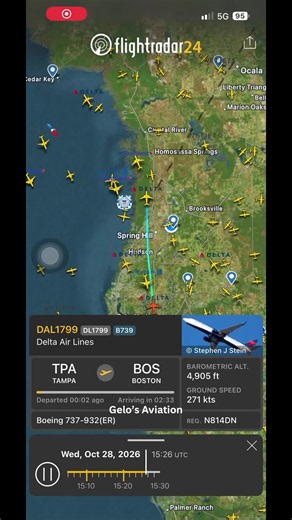 Delta Air Lines Boeing 737-932(ER) N814DN DL1799 |TPA-BOS| #planespotting #aviation