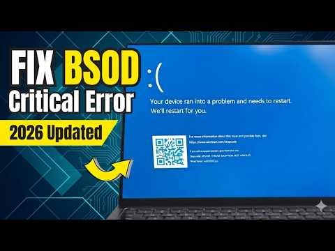 How to Fix Critical Process Died Blue Screen in Windows 10/11 (BSOD Fix 2026)