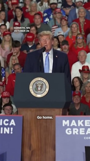 Protester interrupts President Trump during Mississippi rally