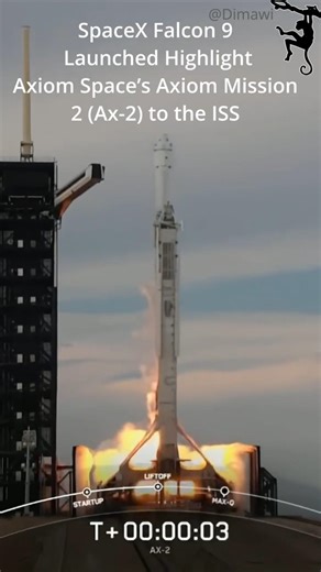 SpaceX Falcon 9 Launches Axiom Mission 2 (Ax-2) – Launch Highlights#Falcon9