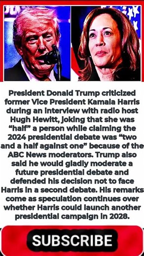 Trump Calls Kamala Harris ‘Half a Person’ While Recalling Debate