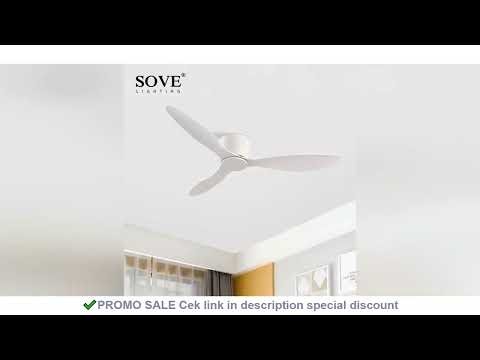 SOVE Modern Black White Low Floor DC Motor 30W Ceiling Fans With Remote Control Simple Ceiling Fan W