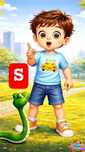 Letter S Phonics Song | S for Sun, Snake, Star #alphabetlearning #cartoon #snake #sun #star