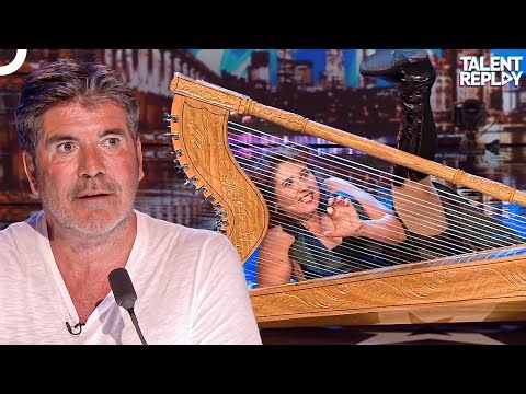 Ursula Burns Plays The Harp Lying Down! | Britain's Got Talent
