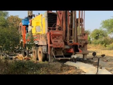 Borewell drilling Full road and hammer stock