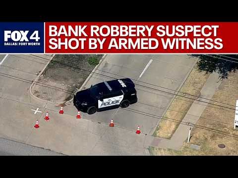 Suspect shot by armed witness at Cedar Hill bank