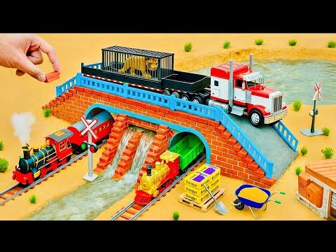 DIY Mini Tractor Builds a Strong Brick and Concrete Bridge for Trucks After a Crocodile Destroyed It