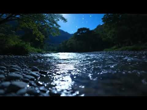 Moonlit River Flow 🌙 | Relaxing Night Water Sounds for Deep Sleep & Stress Relief