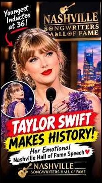 Taylor Swift Makes HISTORY! Her Emotional Nashville Hall of Fame Speech 🎤❤️ #celebrity #viral #fyp